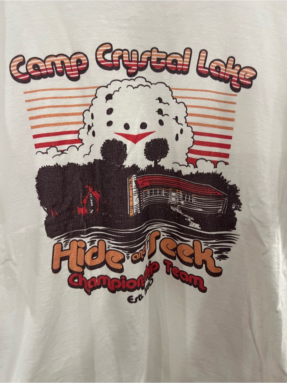Friday the 13th White 'Camp Crystal Lake Hide and Seek' Graphic Tee